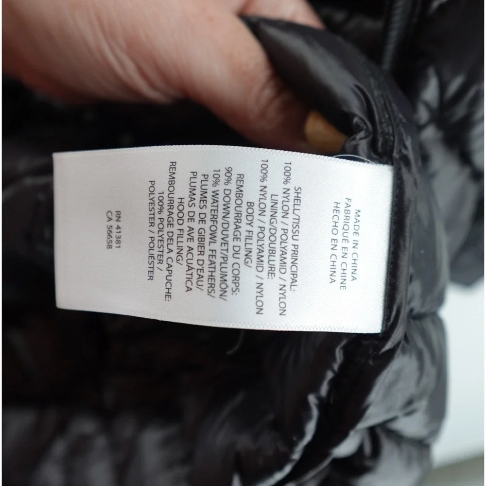 Lauren Ralph Lauren Womens Black Diamond Quilted Down Puffer Coat Hooded XL - Picture 8 of 11